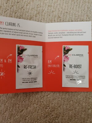 My Clarins Re-Boost Cream 2ml & Re-fresh  Eye De-Puffer 1ml, Sample Sz, C1'