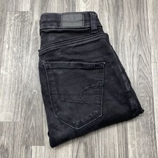 AMERICAN EAGLE Curvy Hi-Rise Jegging Stretch Black Denim Jeans Women's Size 00 R