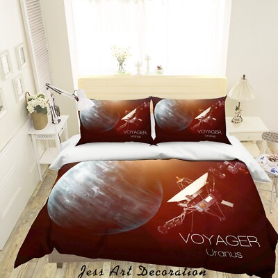 3D Planet Satellite Space Glowing Quilt Cover Set Bedding Sets Pillowcases 64