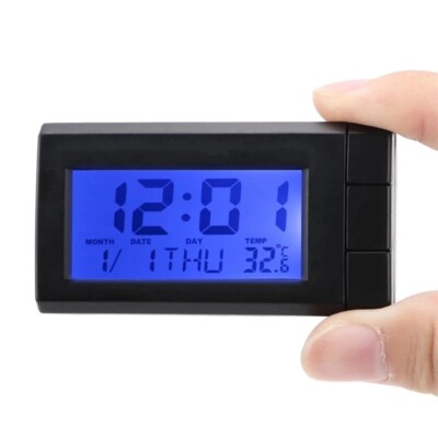 Car Digital Thermometer Clock Monitor, Multifunctional Automotive LCD Display US
