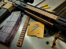 Wood Mlok Keymod Rail Cover, LARGE GROOVES Texture - WALNUT 1 Panel