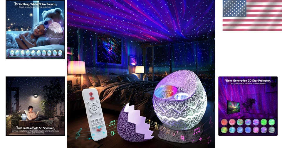 Next-Gen 4-in-1 Galaxy Projector & Bluetooth Speaker - Night Light for All Ages - Image 2 of 4