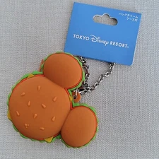 Tokyo Disney Resort Burger Keychain Bag Charm Case Mickey Hamburger Shape