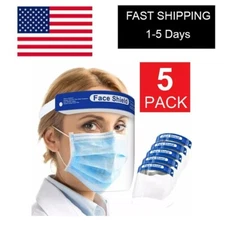 5-Pack Face Shield Reusable Washable Protective Cover Clear Mask Anti-Splash