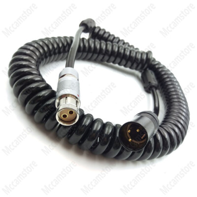 2-Pin Fischer female to XLR 3 pin Male Coiled Cable for ARRI ALEXA XT/ ALEXA SXT