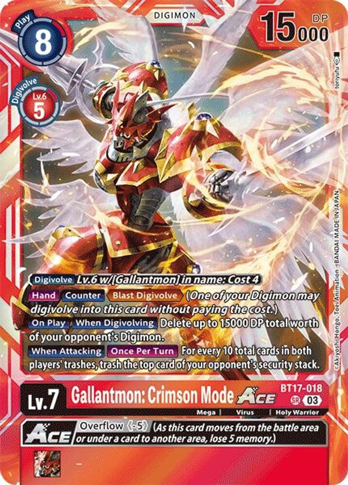 Digimon TCG Secret Crisis Super Rare Gallantmon: Crimson Mode ACE