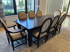 Pottery barn table Seats 8-12 and 8 Chairs. And Extension.