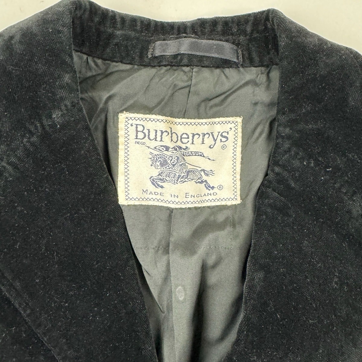VTG Burberrys Made In England Black Velvet Velour Blazer VTG Burberrys Made In England Black Velvet Velour Blazer