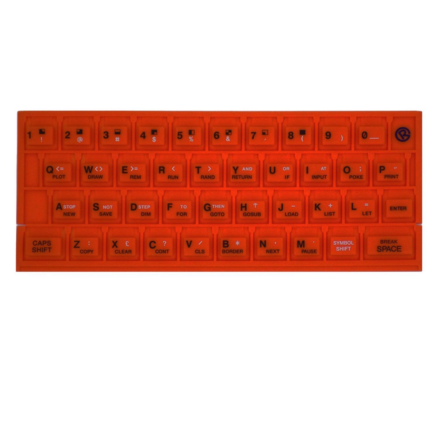 Rubber Keyboard Mat in Orange for Original Sinclair ZX Spectrum 16K / 48k