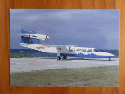 POSTCARD POSTCARD PILATUS BN-2A TRISLANDER F-OGOR SAINT BARTH PLUS