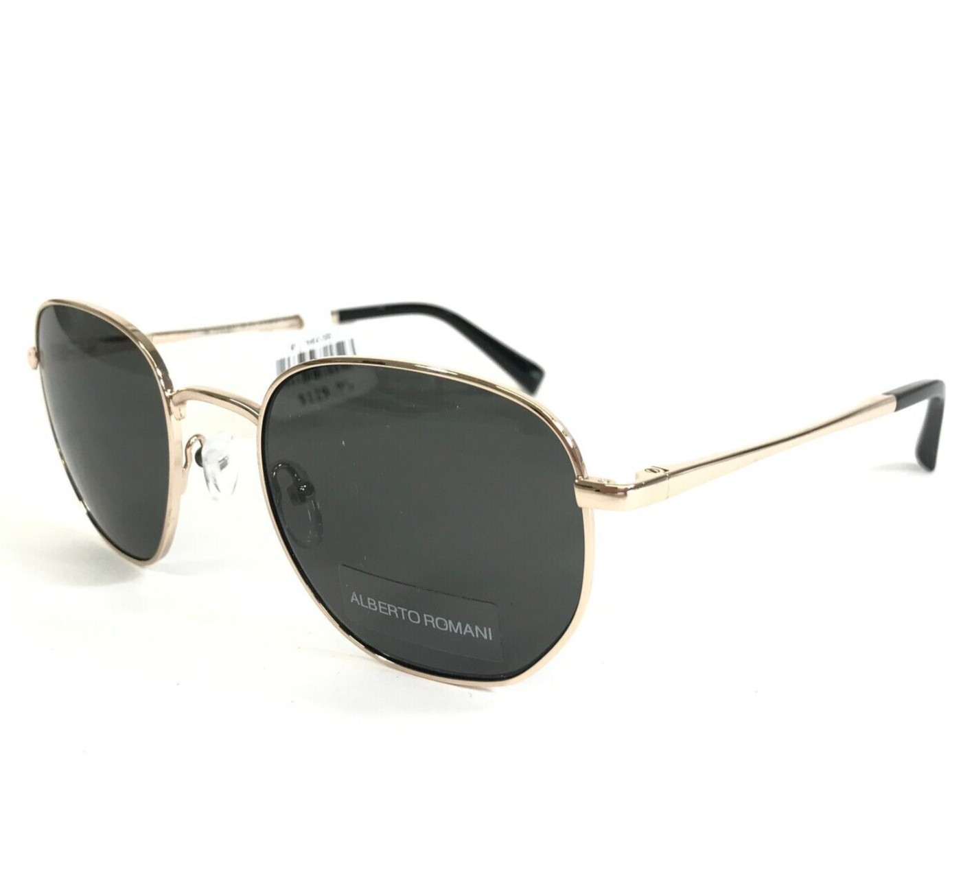 Солнцезащитные очки Alberto Romani ARS 9002 YG в золотой круглой оправе с зелеными линзами