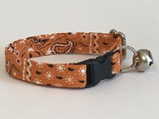 ORANGE BANDANA ADJUSTABLE BREAKAWAY CAT COLLAR