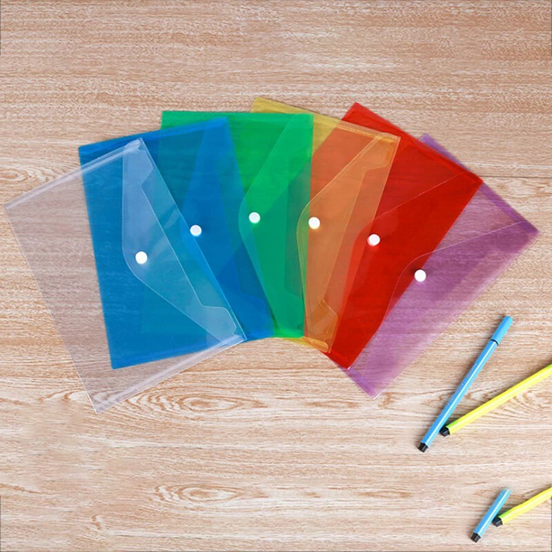 5pcs Plastic Envelopes Document Folder Letter Transparent File Envelopes  New GHH