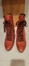 Italian leather Victorian/Steampunk high heel boot sz 10/42, Sundance, Exclnt!