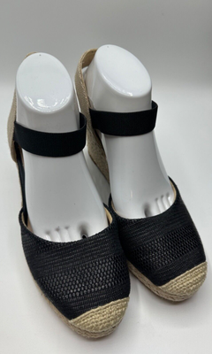 Lauren Ralph Lauren Pearle Espadrille Wedge Pumps Size 10 Black Slip On + |  eBay