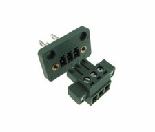 3-Pin 3.81mm Screw Terminal Block Plug Shrouded Flange - Panel Mount