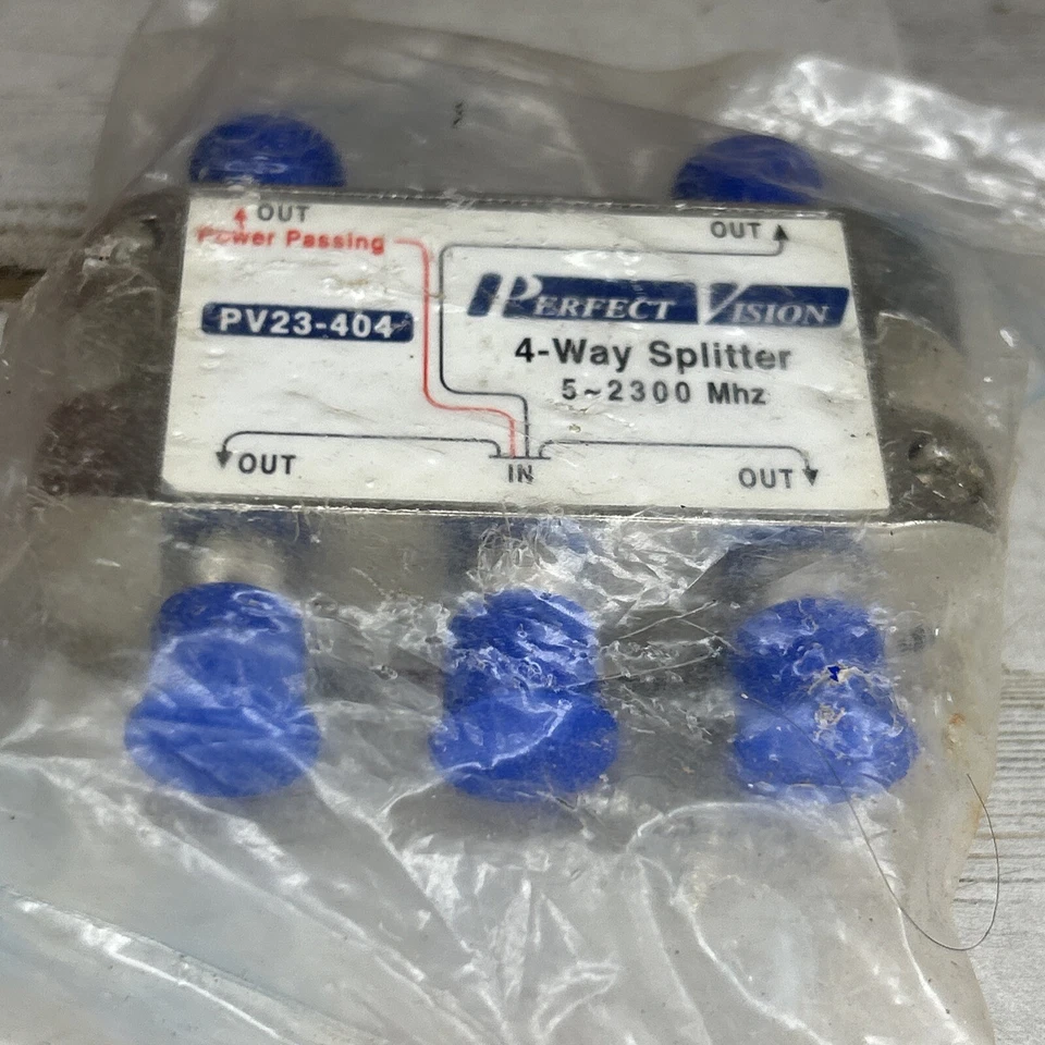 Perfect Vision PV23-404 Port Power Passing 4-Way Splitter 2300 mhz w/ Screws - Image 2 of 4