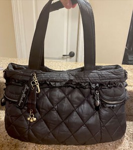 large black quilted bag