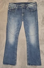 Vigoss Slim Bootcut Jeans Womens Grunge Streetwear Glam Rockabilly Skater 33x32