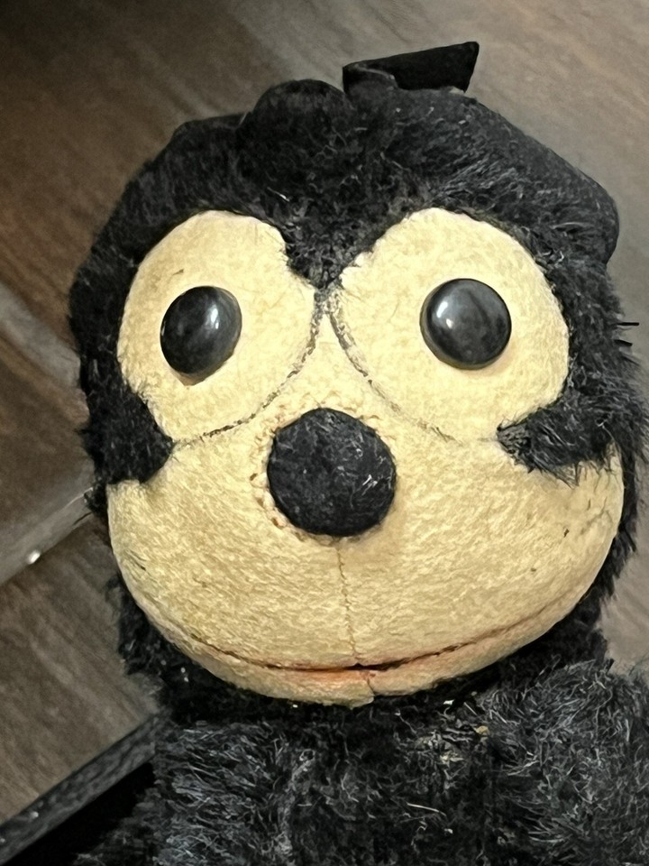 Rare Antique Felix The Cat Toy Metal Frame Wooden Wheels Needs Repair