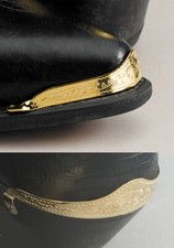 Set of Western Cowboy Boot Tip and Heel Guard - Brass Engraved Set
