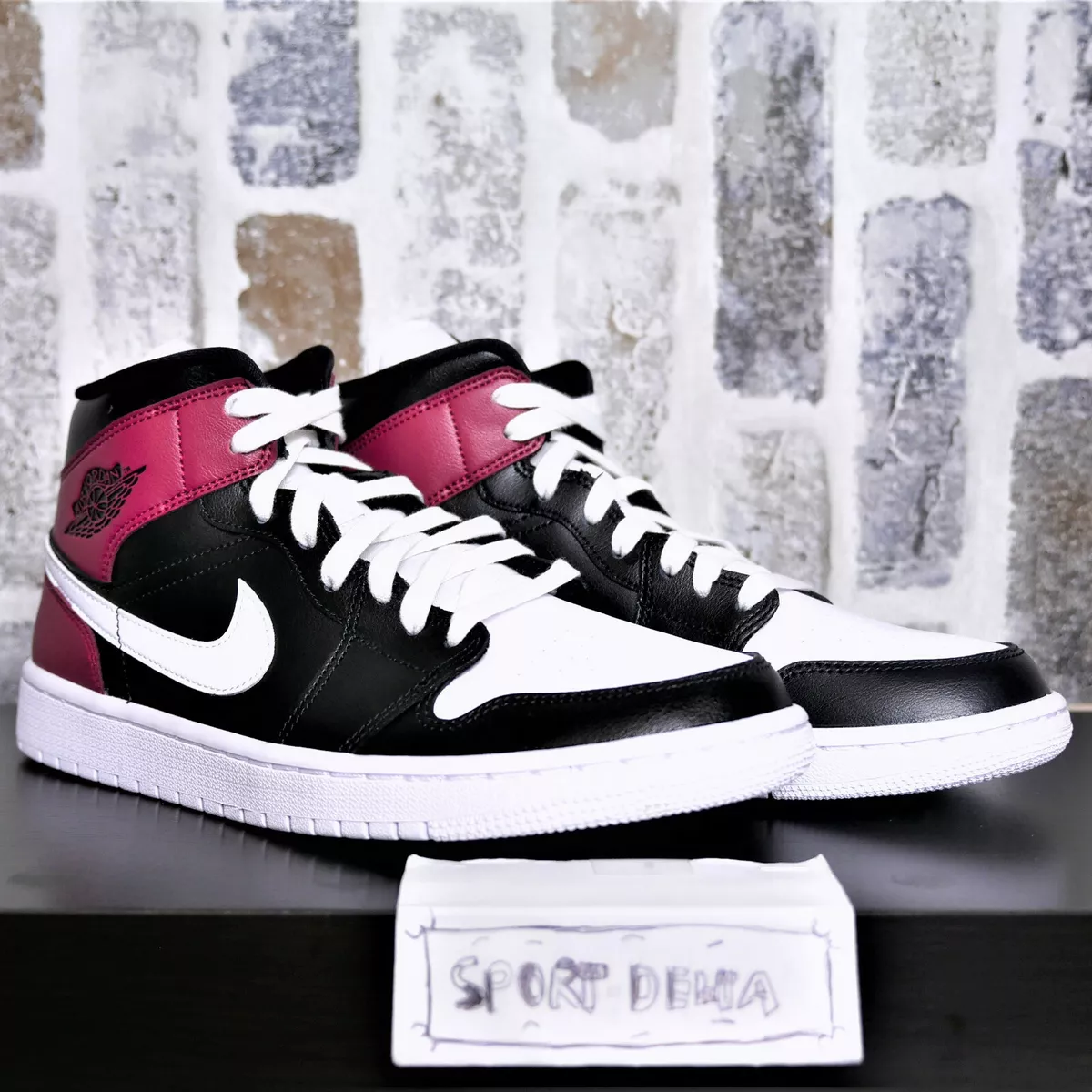 Nike Air Jordan 1 Mid Black Noble Red Women s sz 10 BQ6472 016 New In Box