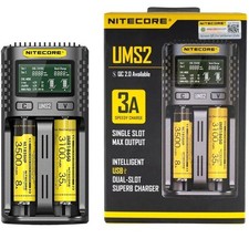 Nitecore UMS2 Intelligent USB Superb Charger Rechargeable Battery Li-Ion/Nimh