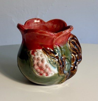 Sculptural Grapevine Vase Planter Flower Petal Rim