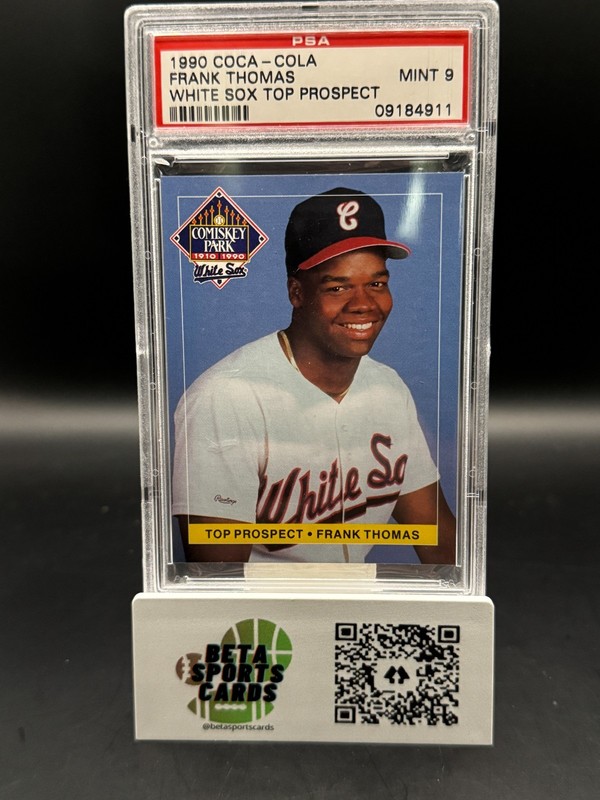 1990 Coca-Cola FRANK THOMAS White Sox TOP PROSPECT HOF RC ROOKIE PSA 9