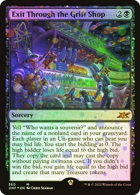 MTG GALAXY FOIL Exit Through the Grift Shop  - Unfinity #360