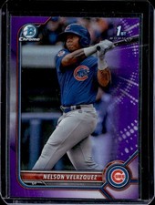 2022 Bowman Chrome Nelson Velazquez Purple Refractor 1st Prospect #/250 Cubs