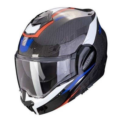 Helm Modular Motorrad Scorpion Exo Tech Evo Kohlenstoff Rover Rot Blau Touring