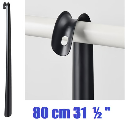 Extra langer Metall Schuhlöffel anthrazit schwarz 80 cm (31 1/2'') hochwertig robust