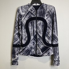 Lululemon Jacket Sz S Black White Find Your Bliss Reversible Athleisure READ 