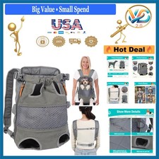 Travel Dog Carrier Backpack Legs Out Front Airline Approved Grey