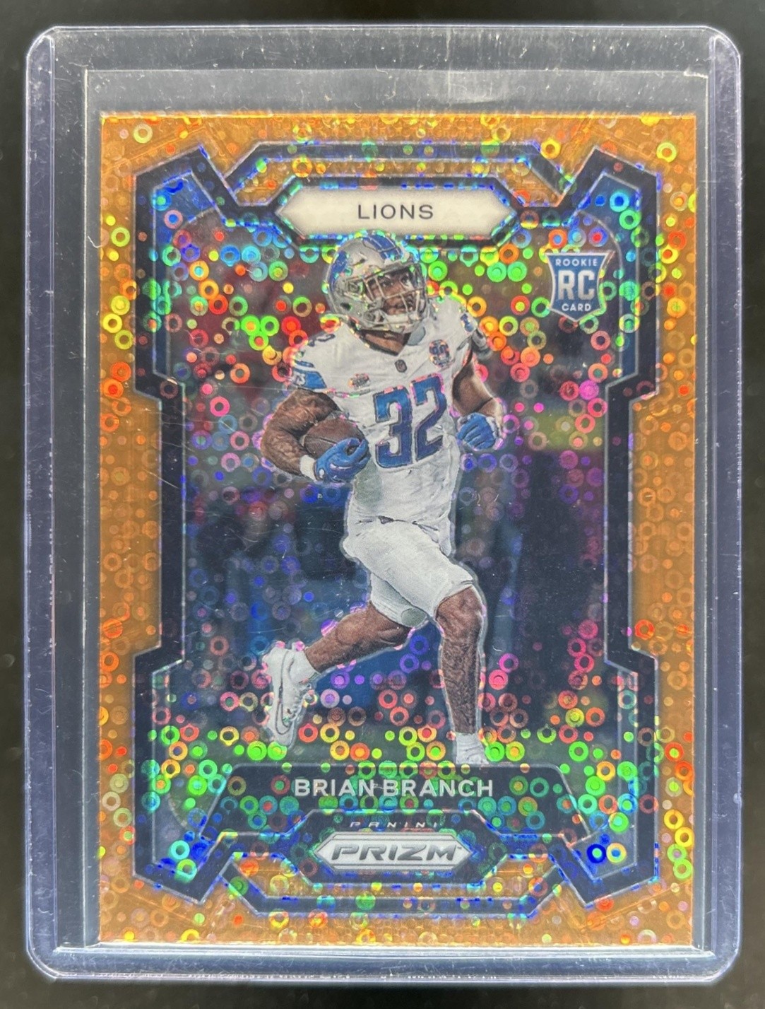 2023 Panini Prizm Brian Branch RC Orange Disco Rookie #328 Lions