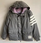 Authentic Luxury THOM BROWNE Gray Wool Puffer Jacket Size S