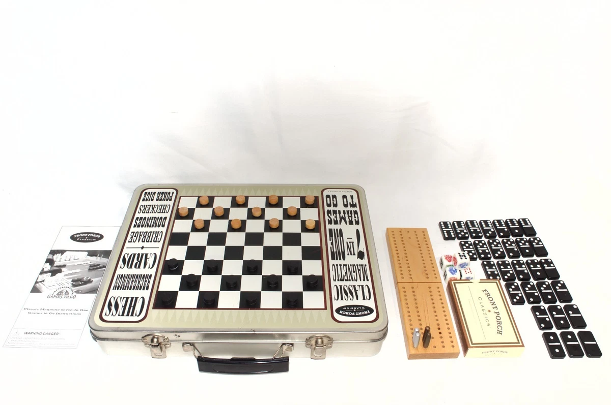 Malette De Jeux Vintage Espagne: échecs, Dames, Dominos - 48x26x5cm - Très Bon état