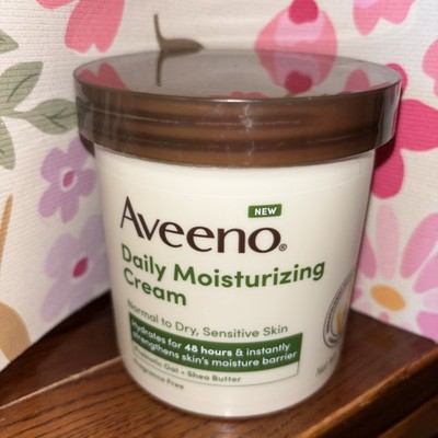 Aveeno Daily Moisturizing Cream Prebiotic Oat + Shea Butter Fragrance Free 15 Oz