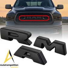 For 2013-2018 Dodge Ram 1500 Front Emblem Grille Letters Only Black Replacement