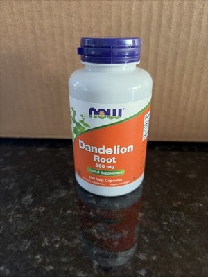NOW FOODS Dandelion Root 500 mg 100 Veg Capsules EXP 6/2027