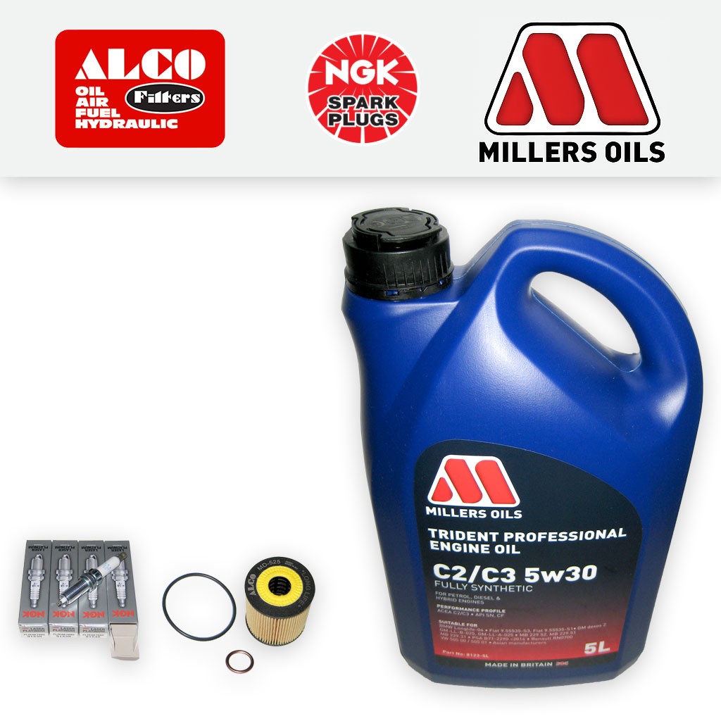 SERVICE KIT for PEUGEOT 308 1.4 VTI OIL FILTER PLUGS +5w30 OIL (2007-2013)