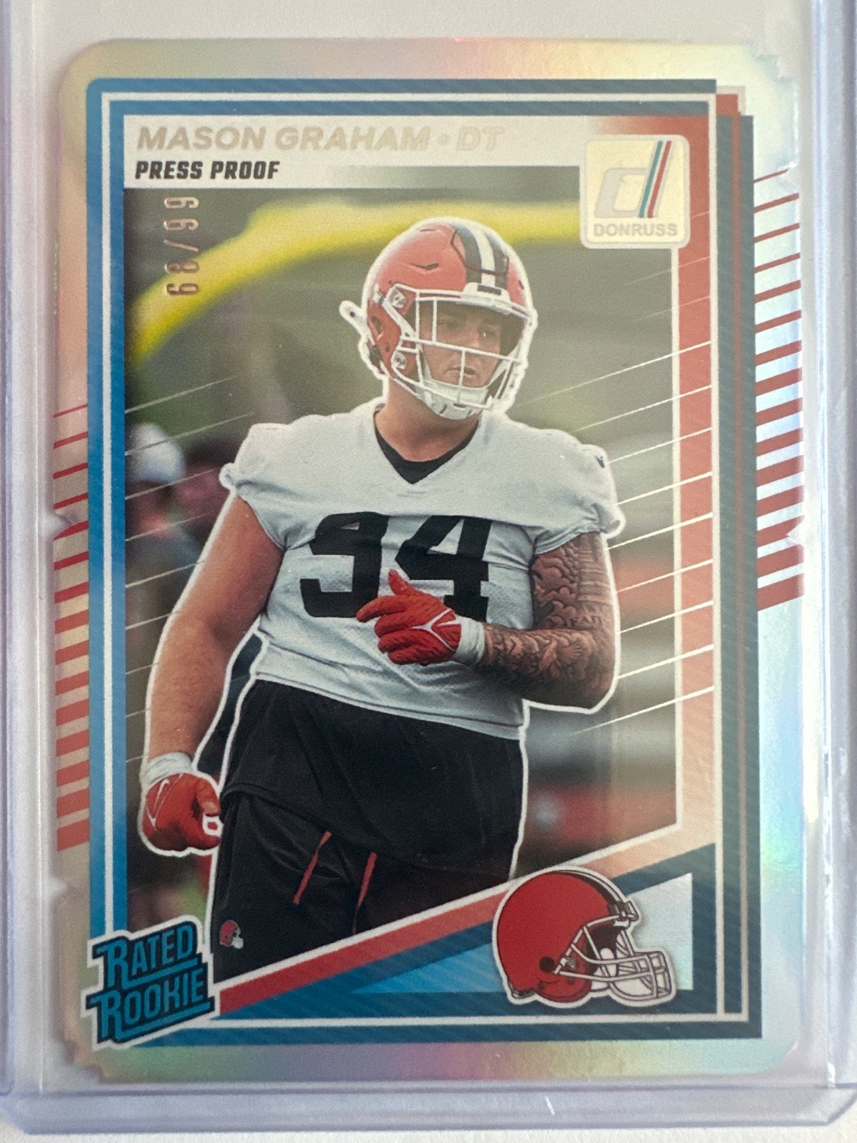 2025 Donruss Rated Rookie Mason Graham no.340 Silver Die-Cut Press Proof 68/99