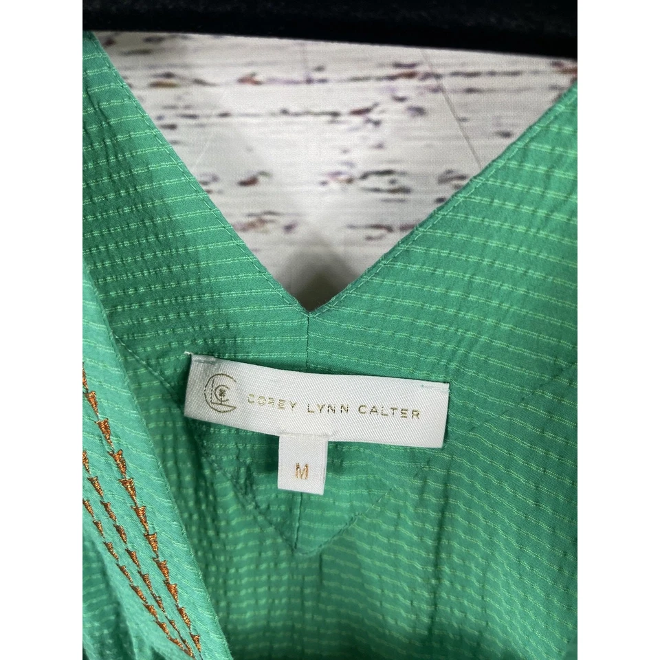 Vestido Corey Lynn Calter Para Mujer Mediano Maxi Sin Mangas Cuello en V Bolsillos Mezcla de Seda Foto 4 de 4