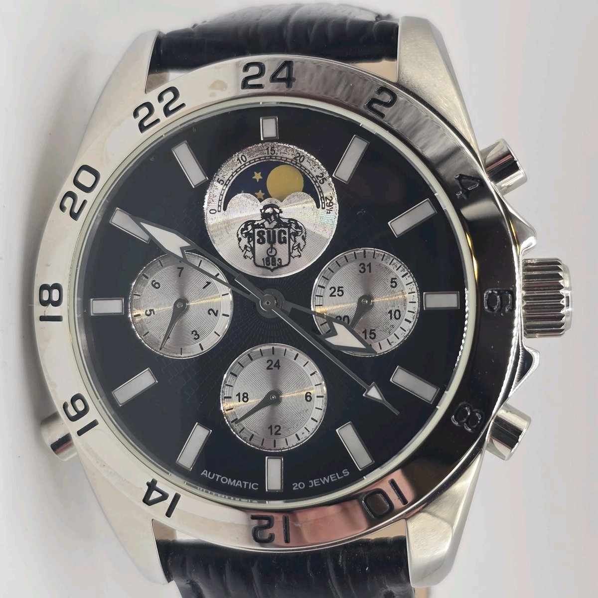 SUG Automatic Watch Multifunction Black Dial 43mm | eBay