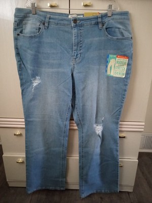 Faded Glory PLUS Womens Five Pocket Distressed Bootcut Denim Jeans SIZE 22W