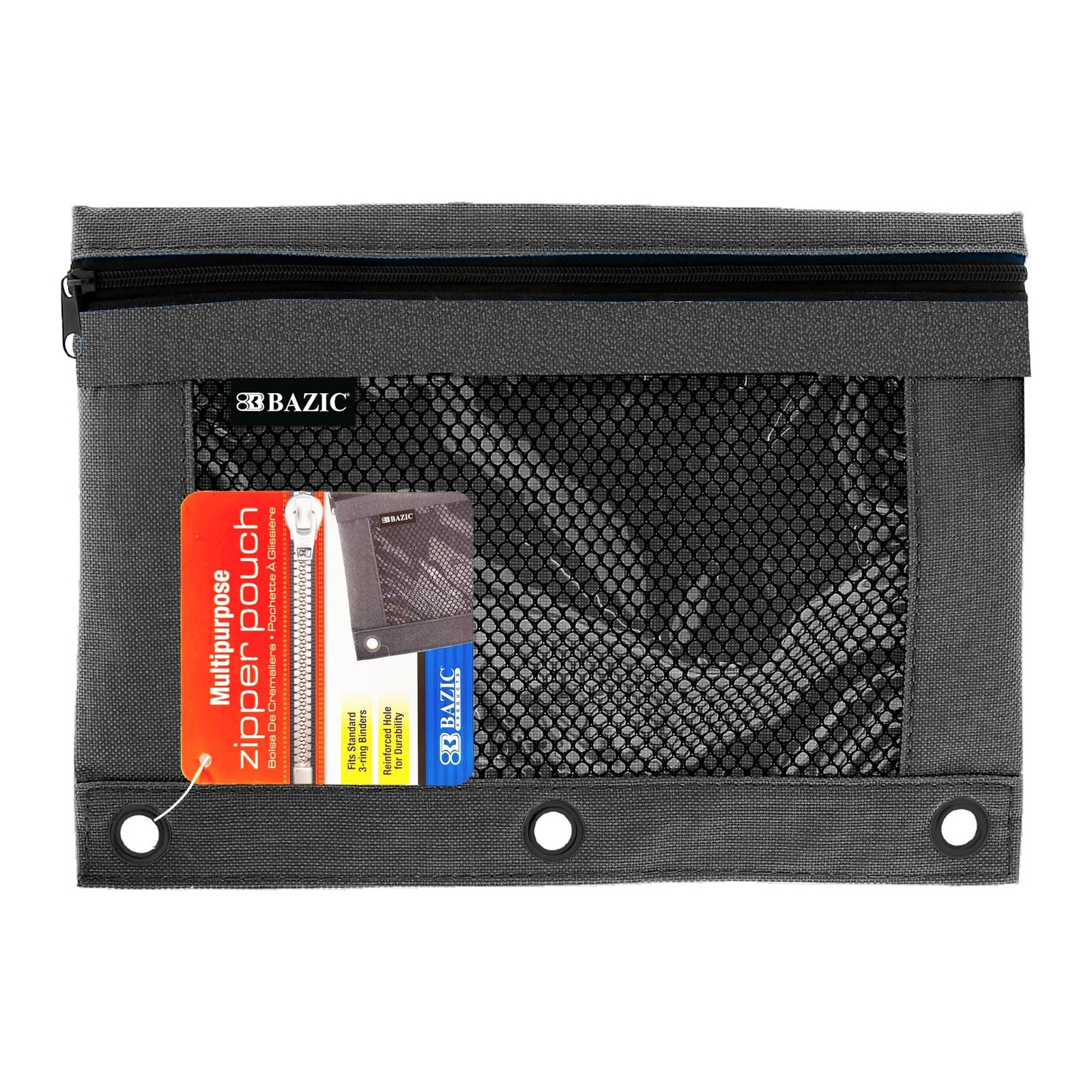 Pouch 3 Ring Binder Pouch W/rivet Enforced Rings Holes, Mesh