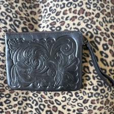 Patricia Nash Black Zip Wristlet Clutch w/ Wr...