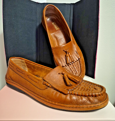 Hanover Leather Brown Tassle Slip-on Loafer Made In Brazil  display picture 3