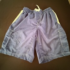 Kanu Surf Men Swim Trunks Mens Sz L Large Cargo Lined Blue White